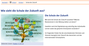 Wie sieht die Schule der Zukunft aus? Grafik zur Zukunft der Bildung anhand eines Baumes Bildrechte: Geralt / Pixabay, CC BY 3.0 Wie wird die Schule der Zukunft aussehen? Welche Revolutionen in der Bildung stehen uns bevor? Inwiefern wird die Digitalisierung zukünftig das individuelle Lernen sowie das gesamte Schulsystem verändern? Im Folgenden finden Sie die verschiedensten Stimmen und Visionen bezüglich der Zukunft des deutschen und des internationalen Schulsystems.